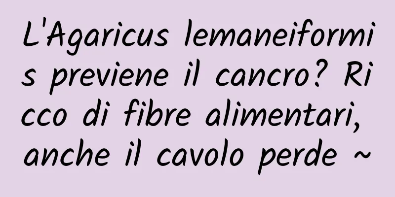L'Agaricus lemaneiformis previene il cancro? Ricco di fibre alimentari, anche il cavolo perde ~