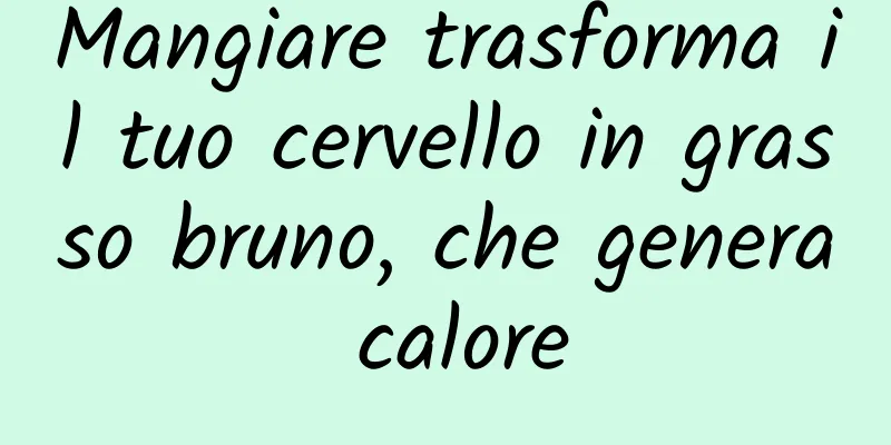 Mangiare trasforma il tuo cervello in grasso bruno, che genera calore