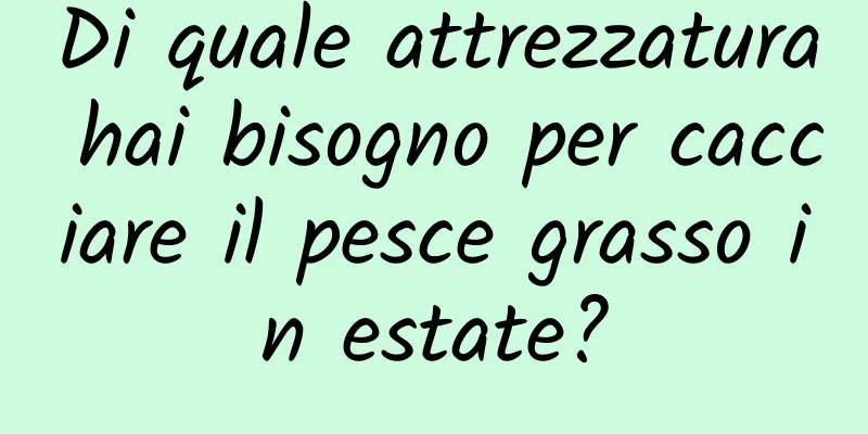 Di quale attrezzatura hai bisogno per cacciare il pesce grasso in estate?