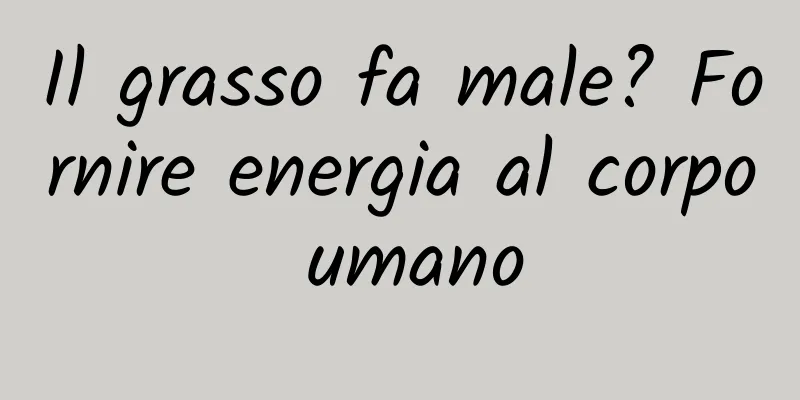 Il grasso fa male? Fornire energia al corpo umano