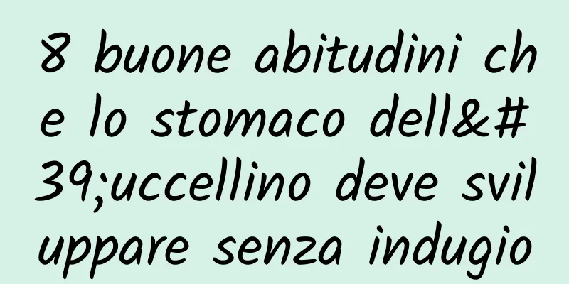 8 buone abitudini che lo stomaco dell'uccellino deve sviluppare senza indugio