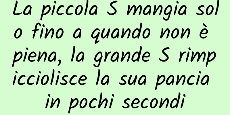La piccola S mangia solo fino a quando non è piena, la grande S rimpicciolisce la sua pancia in pochi secondi