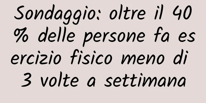 Sondaggio: oltre il 40% delle persone fa esercizio fisico meno di 3 volte a settimana