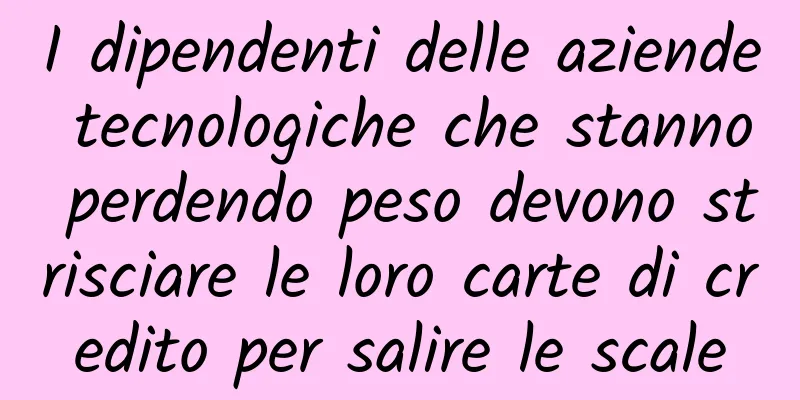 I dipendenti delle aziende tecnologiche che stanno perdendo peso devono strisciare le loro carte di credito per salire le scale