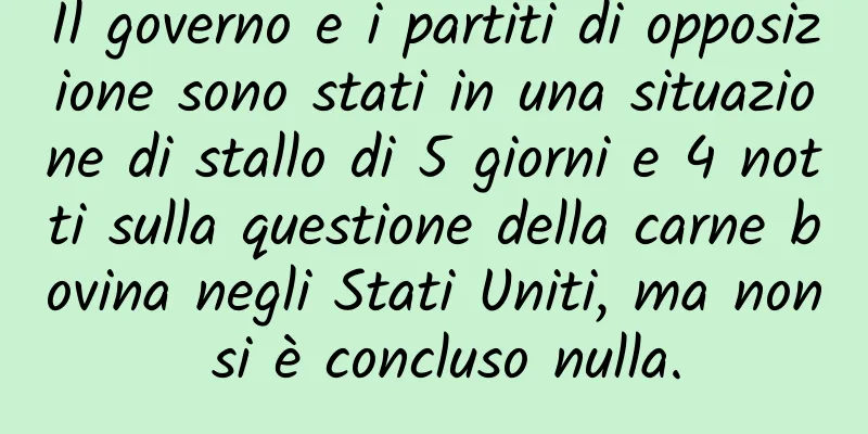Il governo e i partiti di opposizione sono stati in una situazione di stallo di 5 giorni e 4 notti sulla questione della carne bovina negli Stati Uniti, ma non si è concluso nulla.