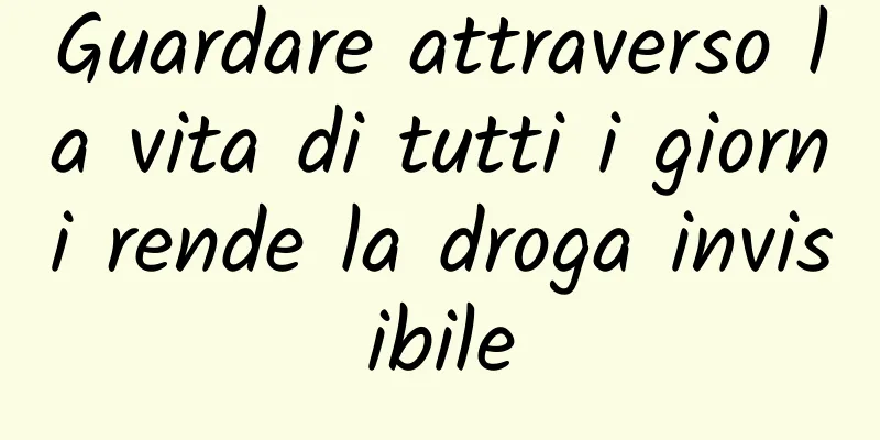 Guardare attraverso la vita di tutti i giorni rende la droga invisibile