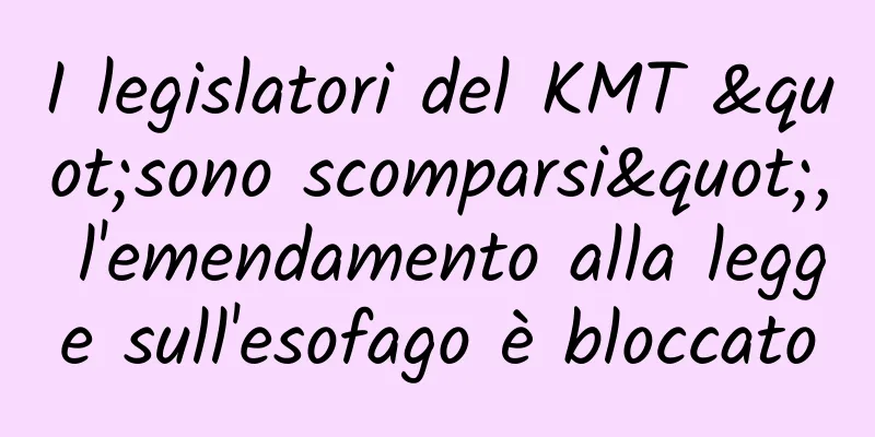 I legislatori del KMT "sono scomparsi", l'emendamento alla legge sull'esofago è bloccato