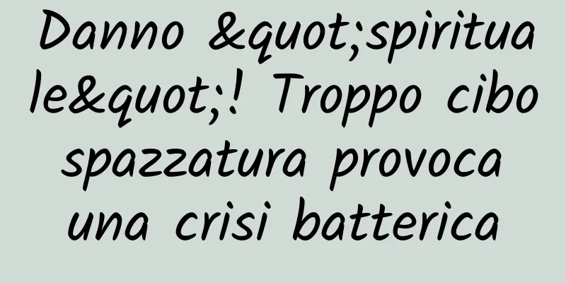Danno "spirituale"! Troppo cibo spazzatura provoca una crisi batterica