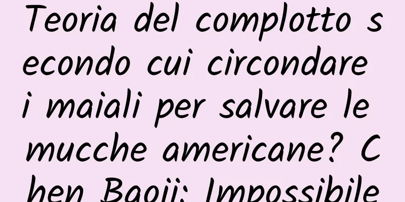 Teoria del complotto secondo cui circondare i maiali per salvare le mucche americane? Chen Baoji: Impossibile