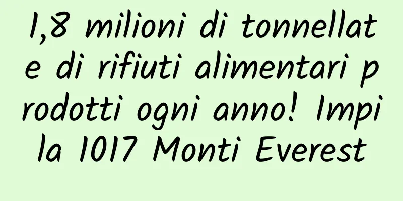 1,8 milioni di tonnellate di rifiuti alimentari prodotti ogni anno! Impila 1017 Monti Everest