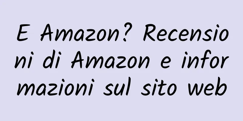 E Amazon? Recensioni di Amazon e informazioni sul sito web