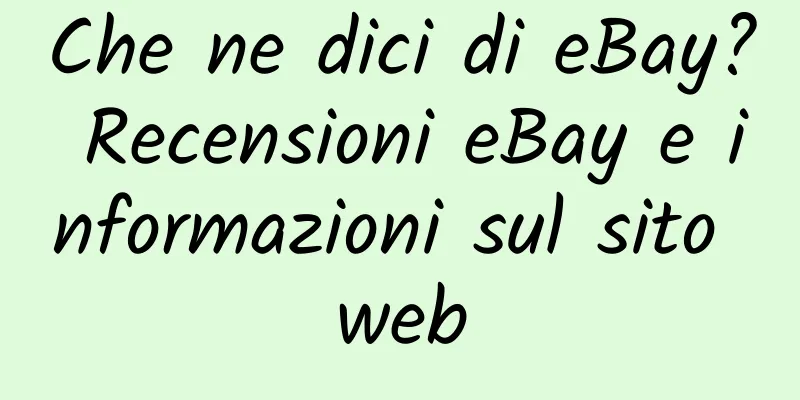Che ne dici di eBay? Recensioni eBay e informazioni sul sito web