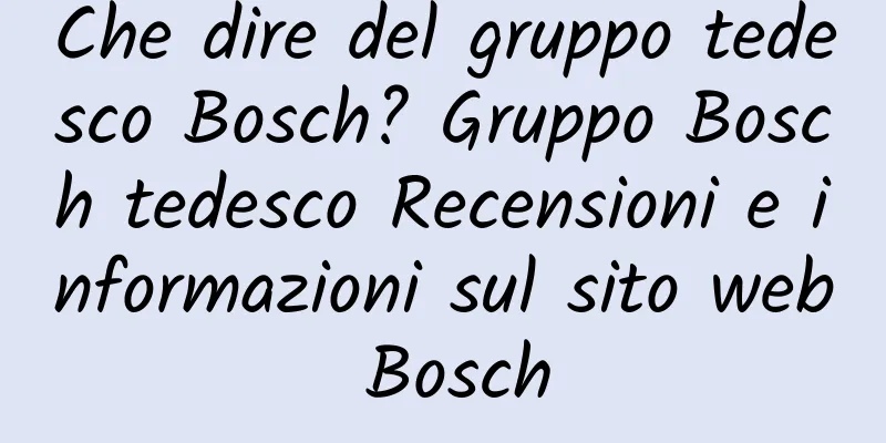 Che dire del gruppo tedesco Bosch? Gruppo Bosch tedesco Recensioni e informazioni sul sito web Bosch
