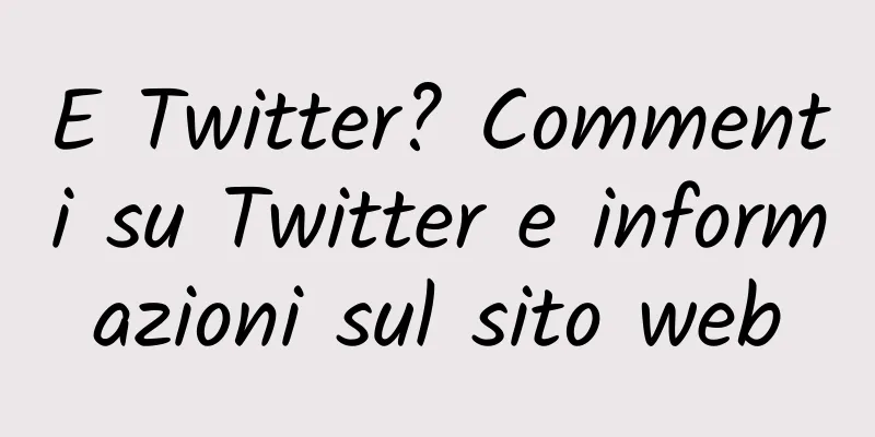 E Twitter? Commenti su Twitter e informazioni sul sito web
