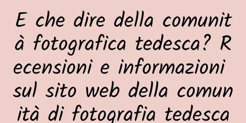 E che dire della comunità fotografica tedesca? Recensioni e informazioni sul sito web della comunità di fotografia tedesca