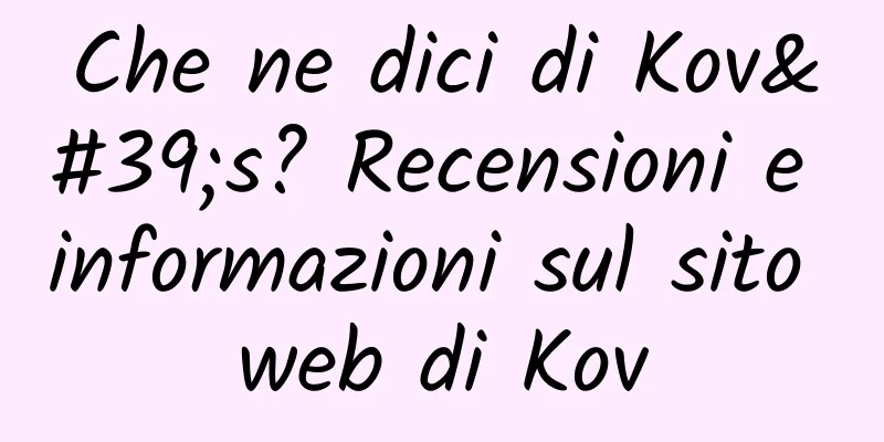 Che ne dici di Kov's? Recensioni e informazioni sul sito web di Kov