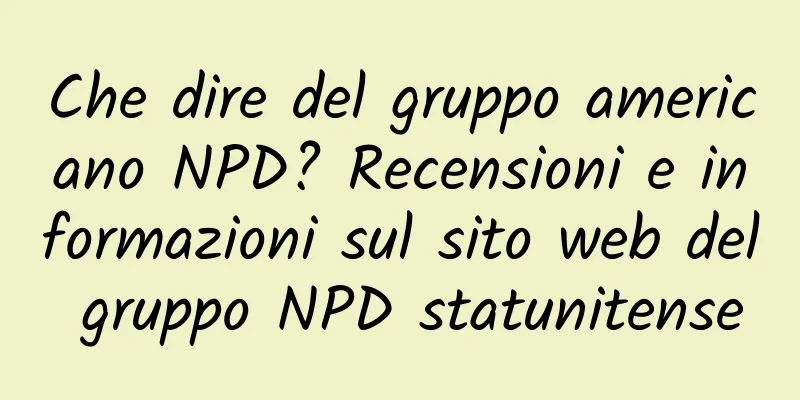 Che dire del gruppo americano NPD? Recensioni e informazioni sul sito web del gruppo NPD statunitense