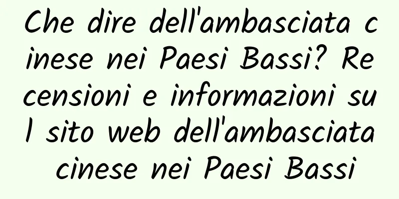 Che dire dell'ambasciata cinese nei Paesi Bassi? Recensioni e informazioni sul sito web dell'ambasciata cinese nei Paesi Bassi