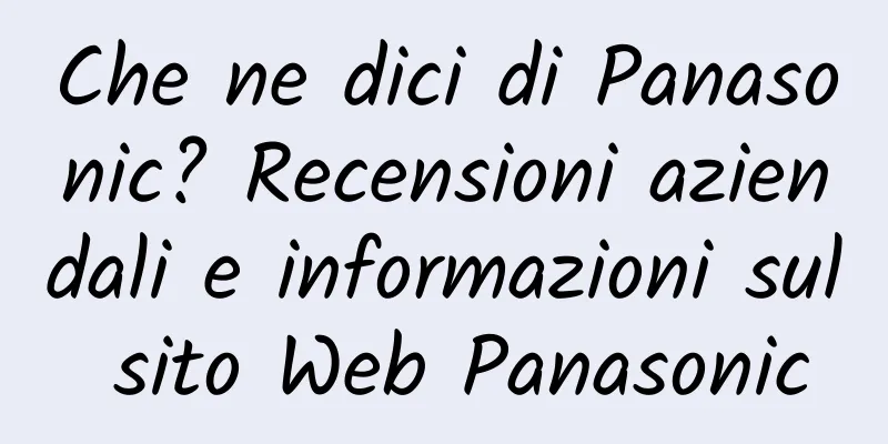 Che ne dici di Panasonic? Recensioni aziendali e informazioni sul sito Web Panasonic