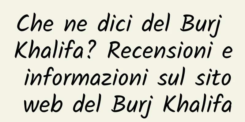 Che ne dici del Burj Khalifa? Recensioni e informazioni sul sito web del Burj Khalifa
