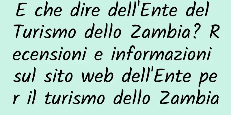 E che dire dell'Ente del Turismo dello Zambia? Recensioni e informazioni sul sito web dell'Ente per il turismo dello Zambia