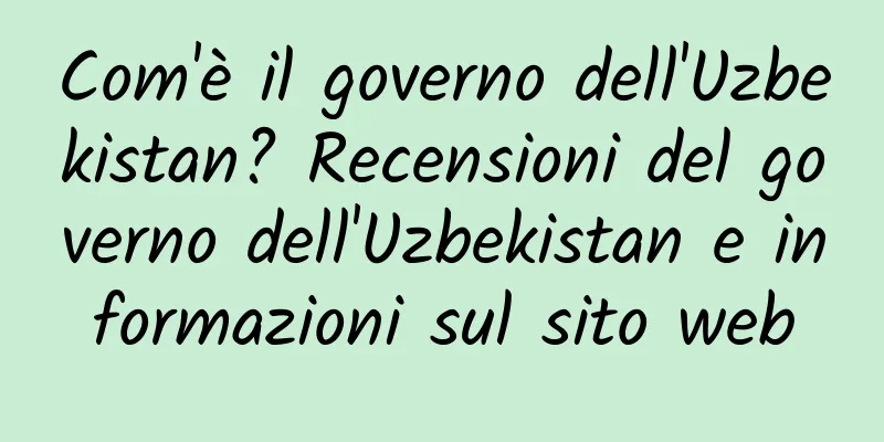 Com'è il governo dell'Uzbekistan? Recensioni del governo dell'Uzbekistan e informazioni sul sito web