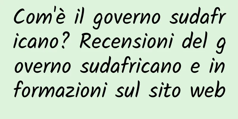 Com'è il governo sudafricano? Recensioni del governo sudafricano e informazioni sul sito web