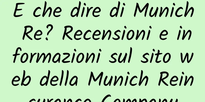 E che dire di Munich Re? Recensioni e informazioni sul sito web della Munich Reinsurance Company