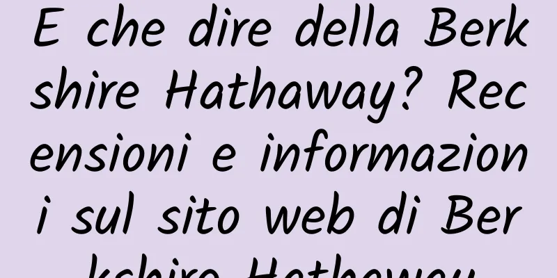 E che dire della Berkshire Hathaway? Recensioni e informazioni sul sito web di Berkshire Hathaway