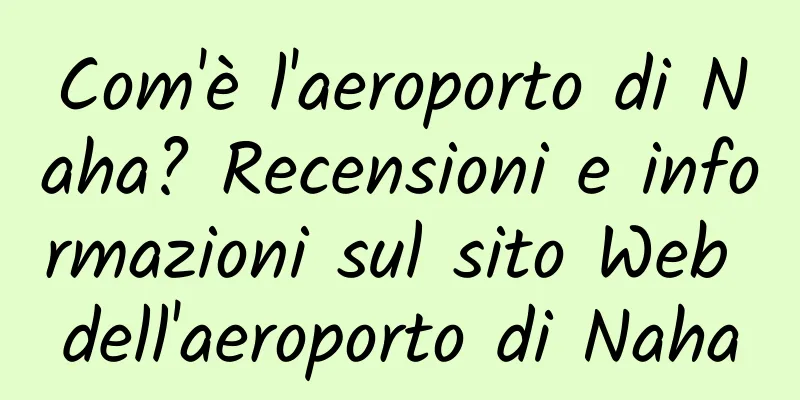Com'è l'aeroporto di Naha? Recensioni e informazioni sul sito Web dell'aeroporto di Naha
