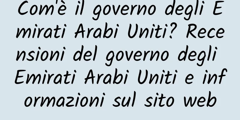 Com'è il governo degli Emirati Arabi Uniti? Recensioni del governo degli Emirati Arabi Uniti e informazioni sul sito web