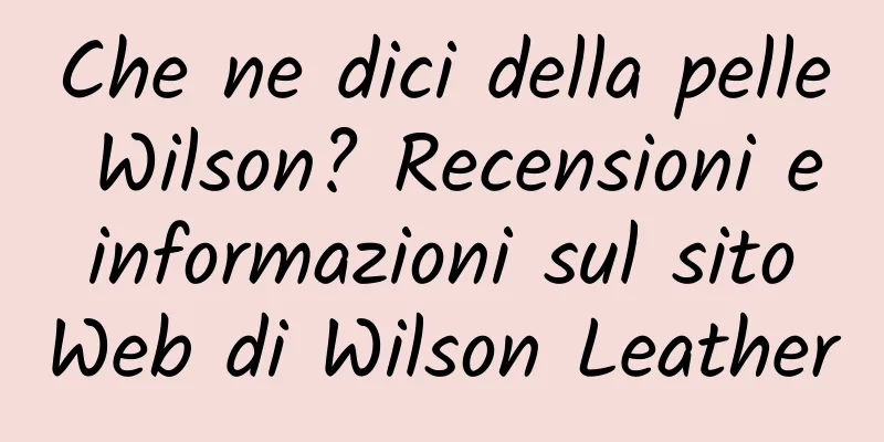 Che ne dici della pelle Wilson? Recensioni e informazioni sul sito Web di Wilson Leather