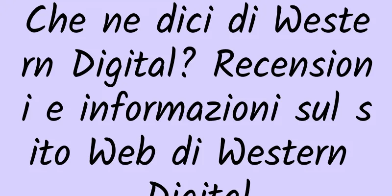 Che ne dici di Western Digital? Recensioni e informazioni sul sito Web di Western Digital