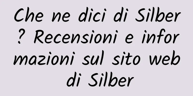 Che ne dici di Silber? Recensioni e informazioni sul sito web di Silber