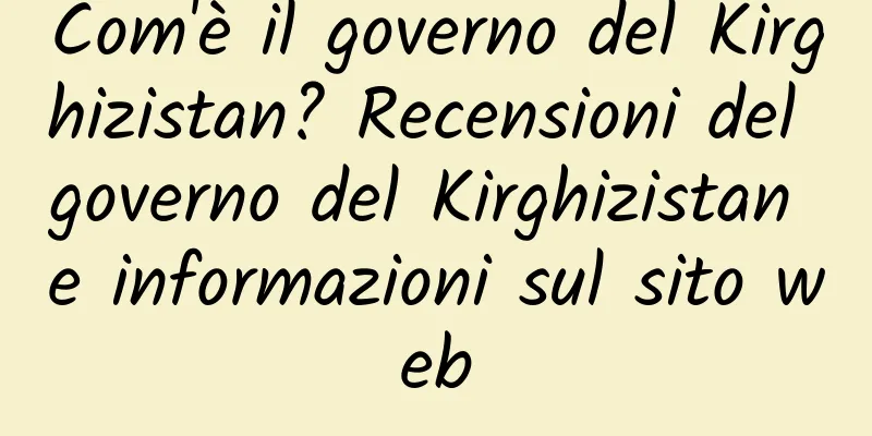 Com'è il governo del Kirghizistan? Recensioni del governo del Kirghizistan e informazioni sul sito web