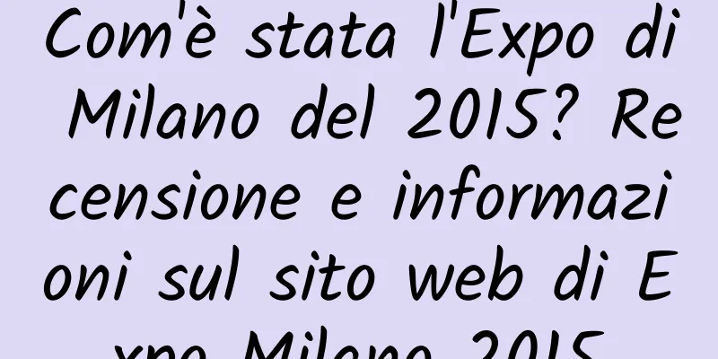 Com'è stata l'Expo di Milano del 2015? Recensione e informazioni sul sito web di Expo Milano 2015