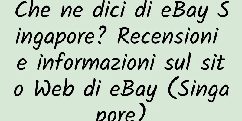 Che ne dici di eBay Singapore? Recensioni e informazioni sul sito Web di eBay (Singapore)