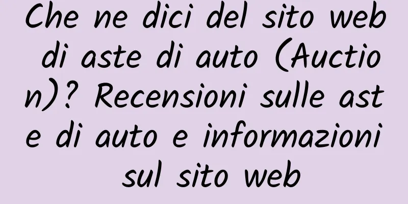 Che ne dici del sito web di aste di auto (Auction)? Recensioni sulle aste di auto e informazioni sul sito web