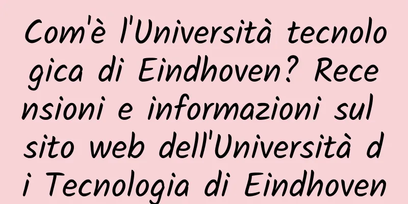 Com'è l'Università tecnologica di Eindhoven? Recensioni e informazioni sul sito web dell'Università di Tecnologia di Eindhoven