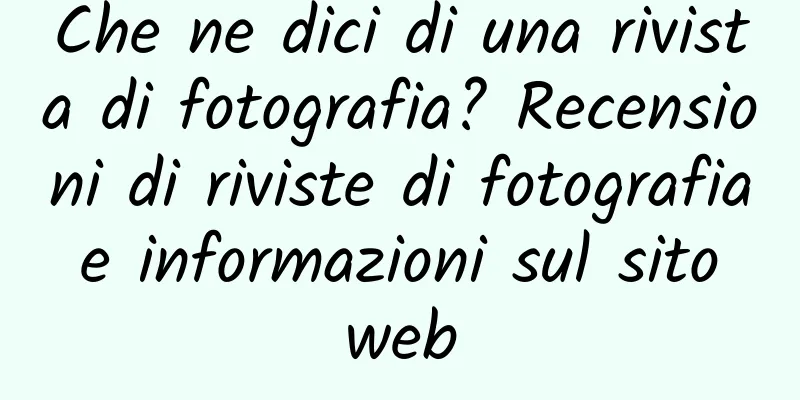 Che ne dici di una rivista di fotografia? Recensioni di riviste di fotografia e informazioni sul sito web