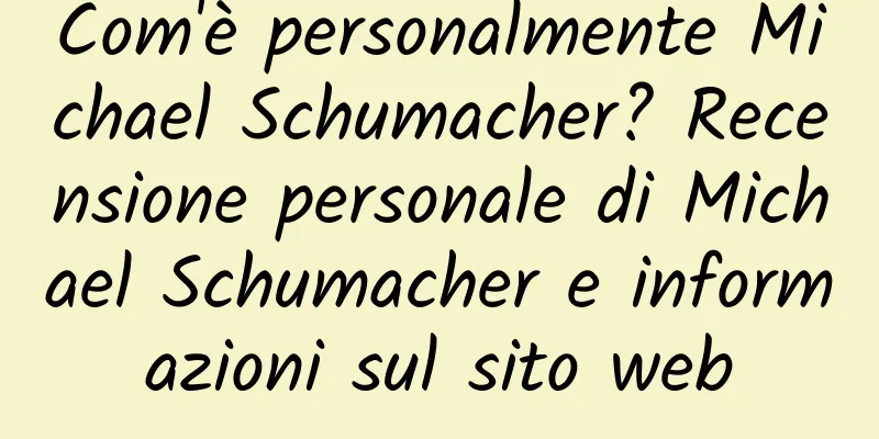 Com'è personalmente Michael Schumacher? Recensione personale di Michael Schumacher e informazioni sul sito web
