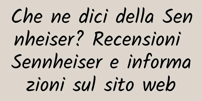 Che ne dici della Sennheiser? Recensioni Sennheiser e informazioni sul sito web
