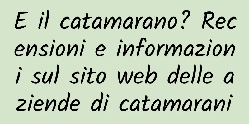 E il catamarano? Recensioni e informazioni sul sito web delle aziende di catamarani
