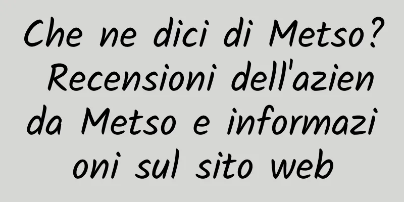 Che ne dici di Metso? Recensioni dell'azienda Metso e informazioni sul sito web