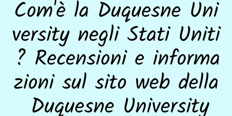 Com'è la Duquesne University negli Stati Uniti? Recensioni e informazioni sul sito web della Duquesne University