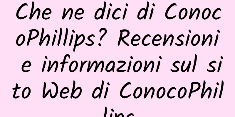 Che ne dici di ConocoPhillips? Recensioni e informazioni sul sito Web di ConocoPhillips