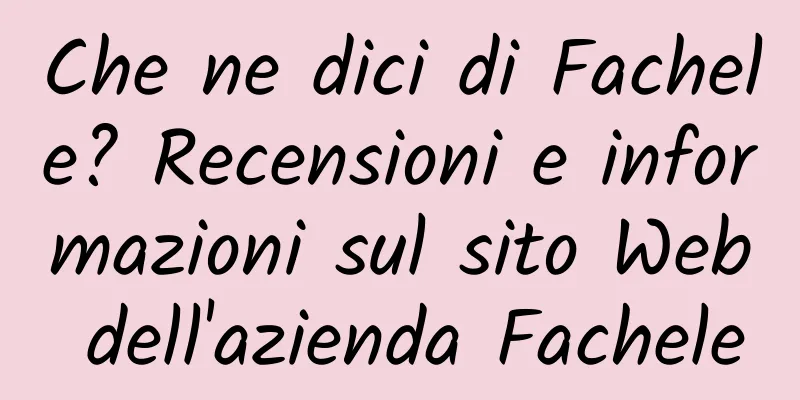 Che ne dici di Fachele? Recensioni e informazioni sul sito Web dell'azienda Fachele