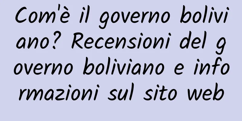 Com'è il governo boliviano? Recensioni del governo boliviano e informazioni sul sito web