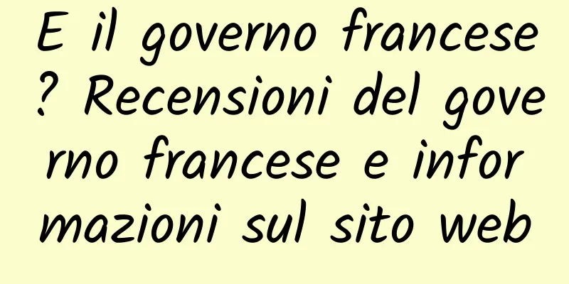 E il governo francese? Recensioni del governo francese e informazioni sul sito web