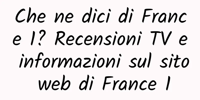 Che ne dici di France 1? Recensioni TV e informazioni sul sito web di France 1